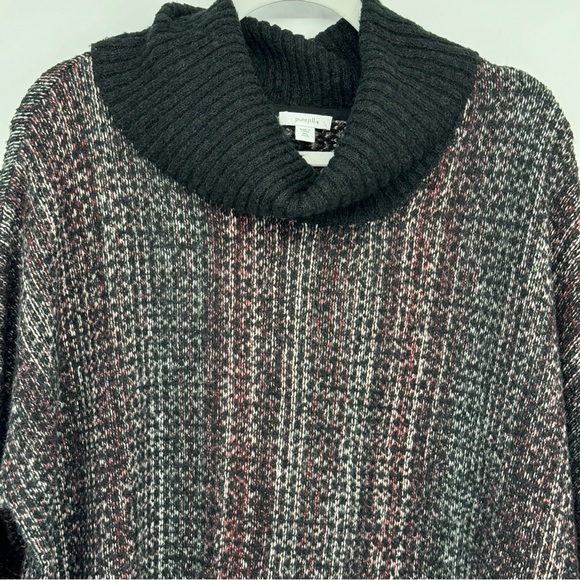 J Jill Pure Jill Cowlneck Knit Sweater Multicolor Petite Oversized M/L NWOT - Picture 2 of 6